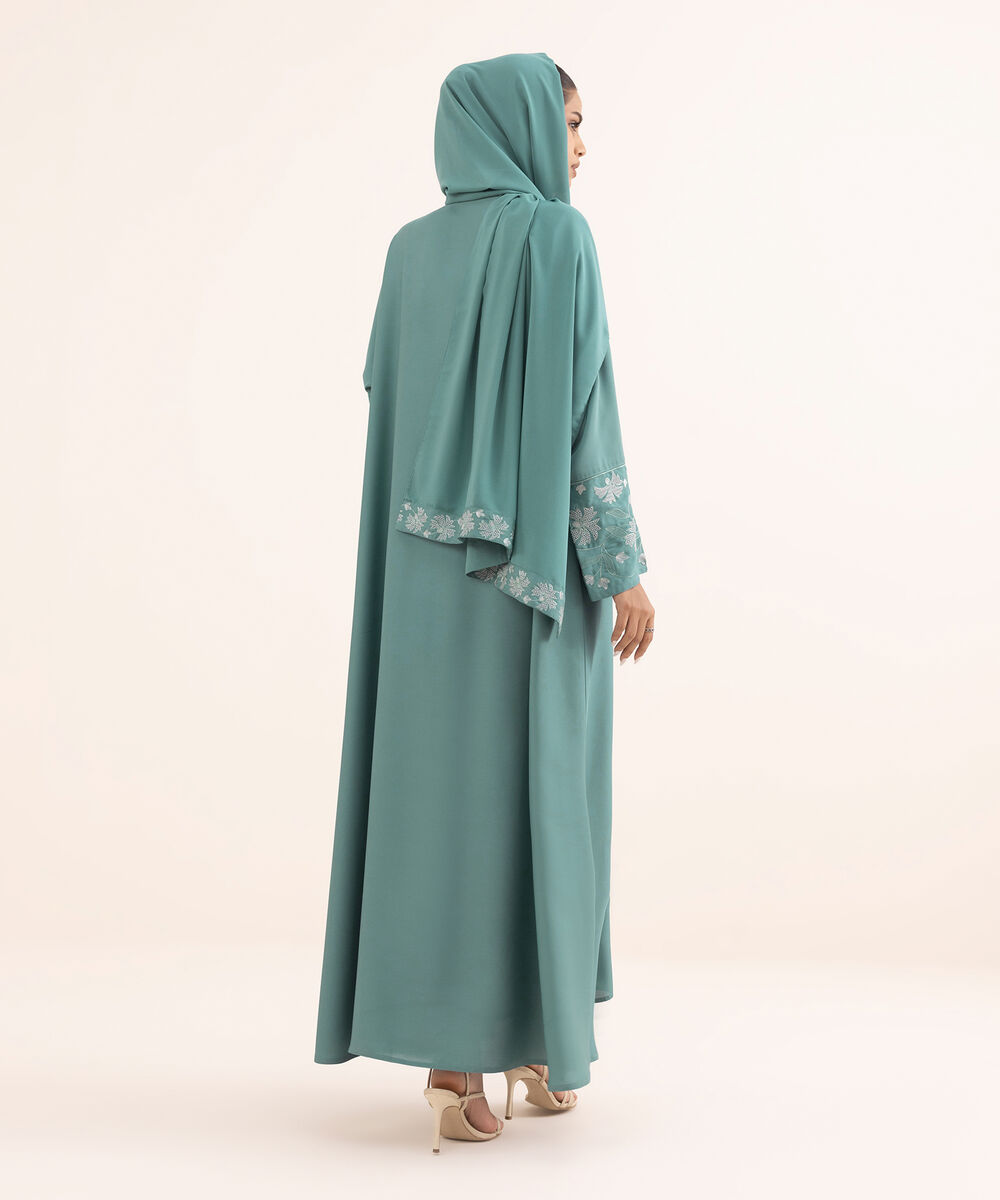 Women's Blue Nida Abaya Set