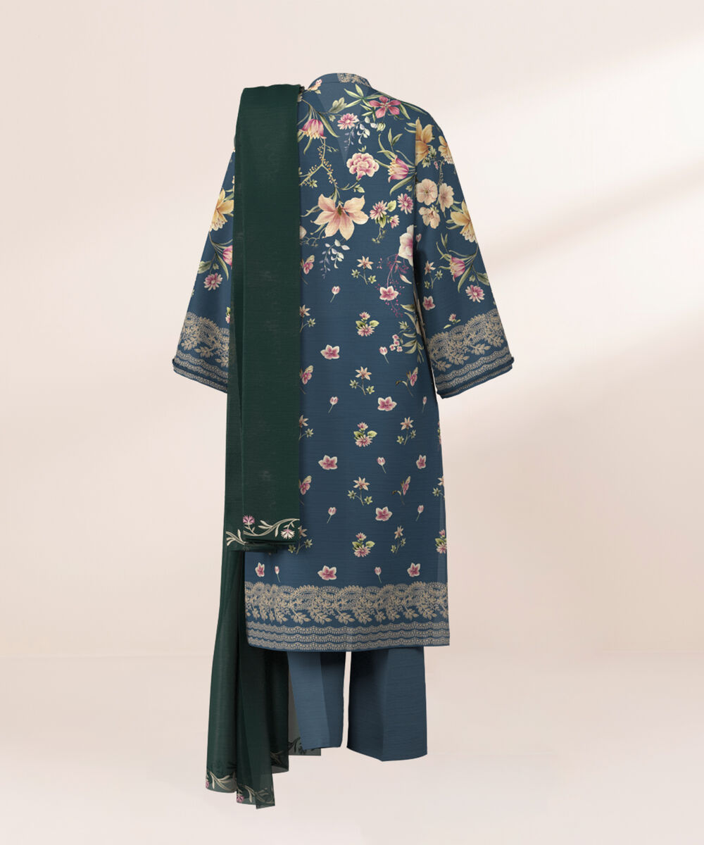 Women's Unstitched Cross Hatch Embroidered Light Peach 3 Piece Suit