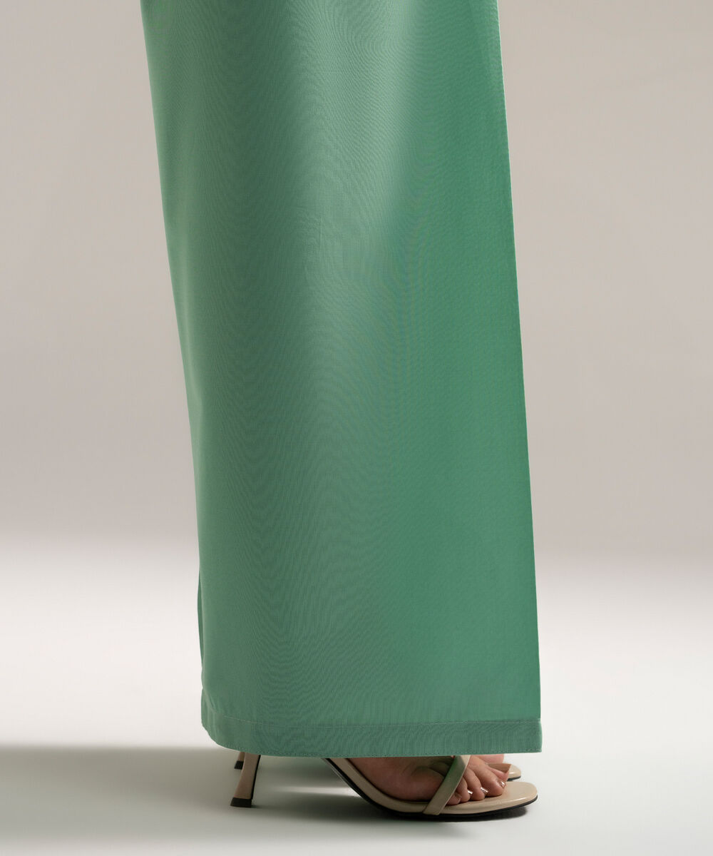 Women's RTW Cambric Solid Seafoam Green Farshi Shalwar
