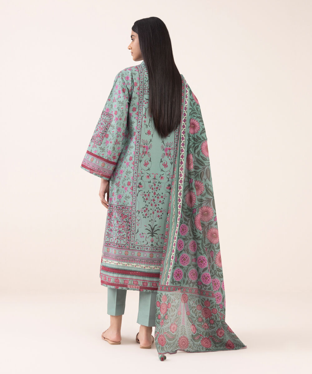 Women's Unstitched Cotton Printed Three Piece Suit