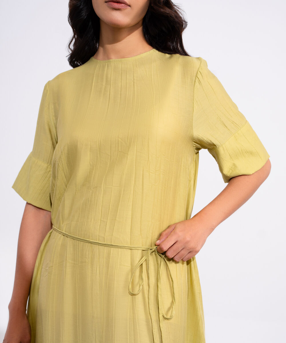 Women's Sage Green Textured Maxi Dress