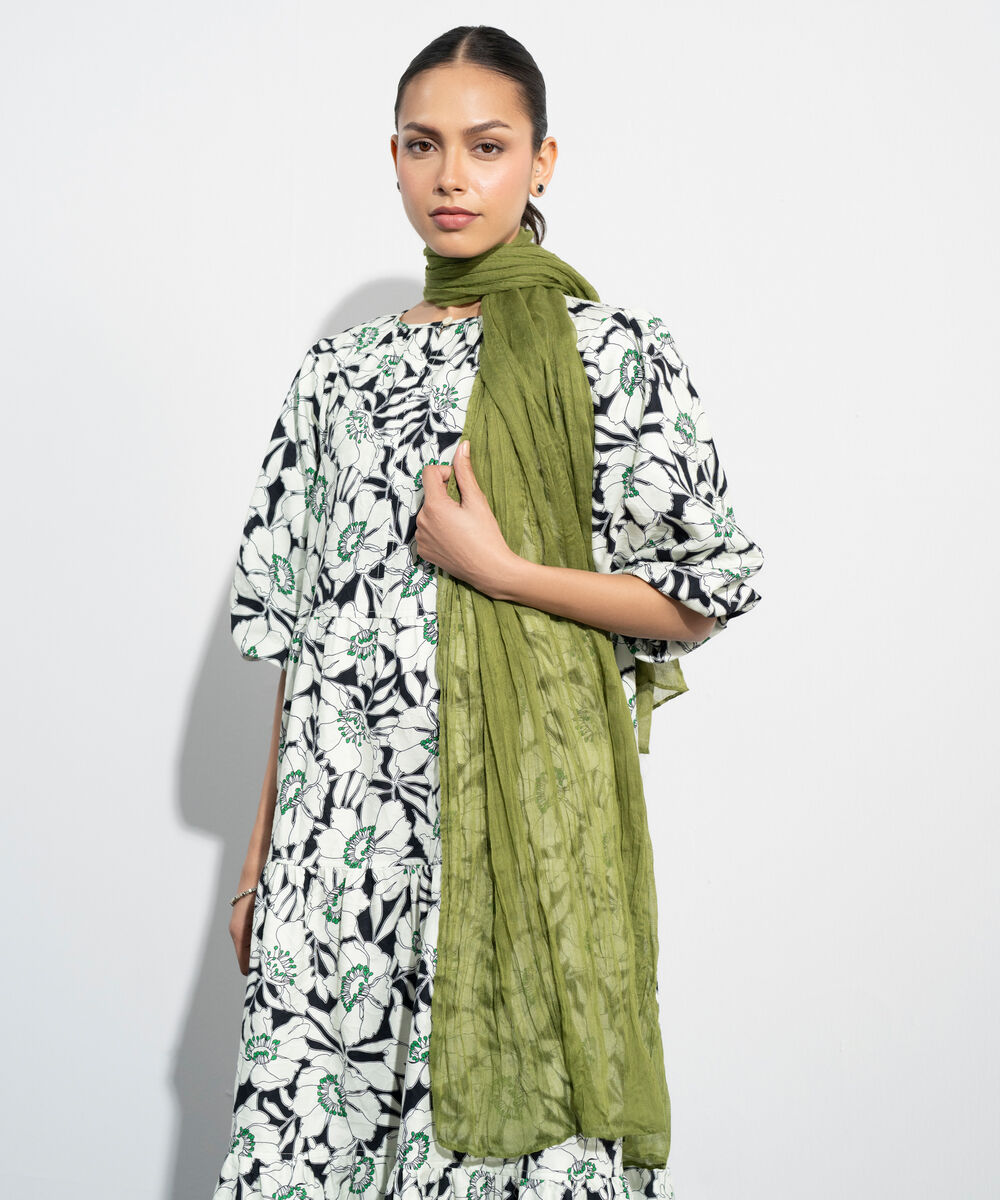 Women's Western Green  Rectangular Scarf