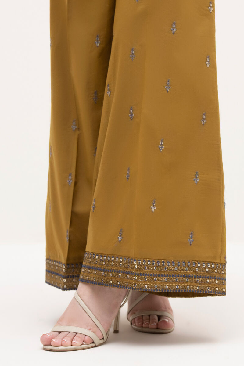 Embroidered Cambric Flared Pants