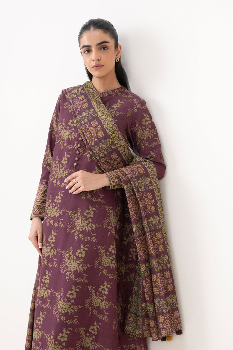 3 Piece - Printed Khaddar Suit