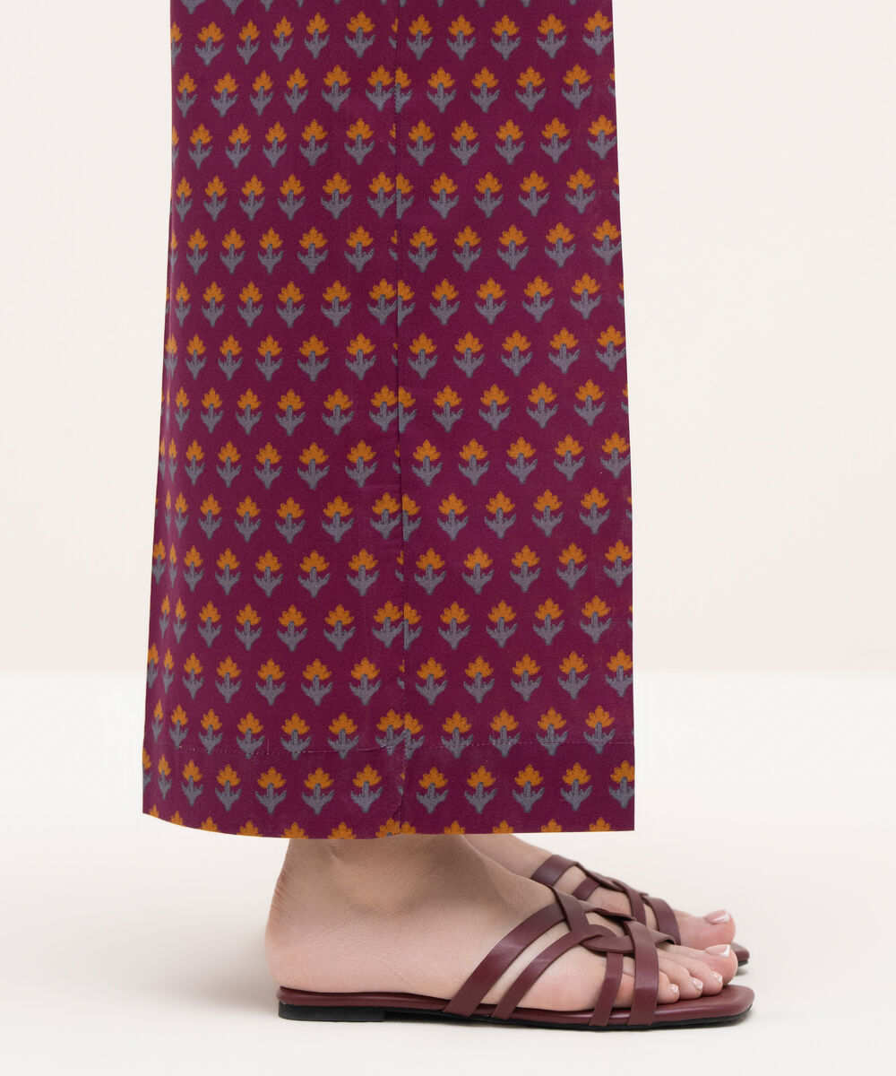 Women's RTW Cambric Purple Printed Culottes