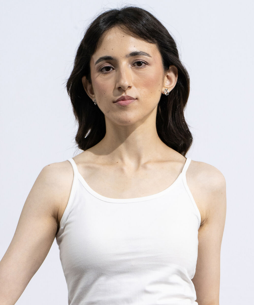 Women's White Tank Top With Thin Straps