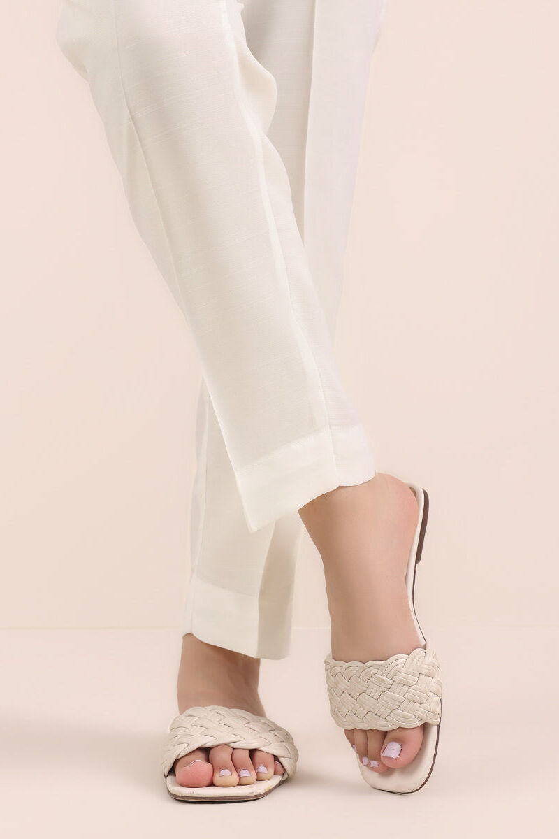 Raw Silk Cigarette Pants