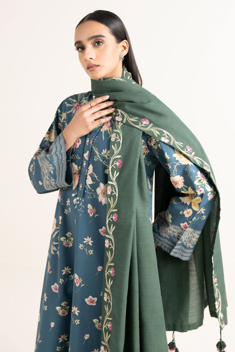 3 Piece - Embroidered Crosshatch Suit