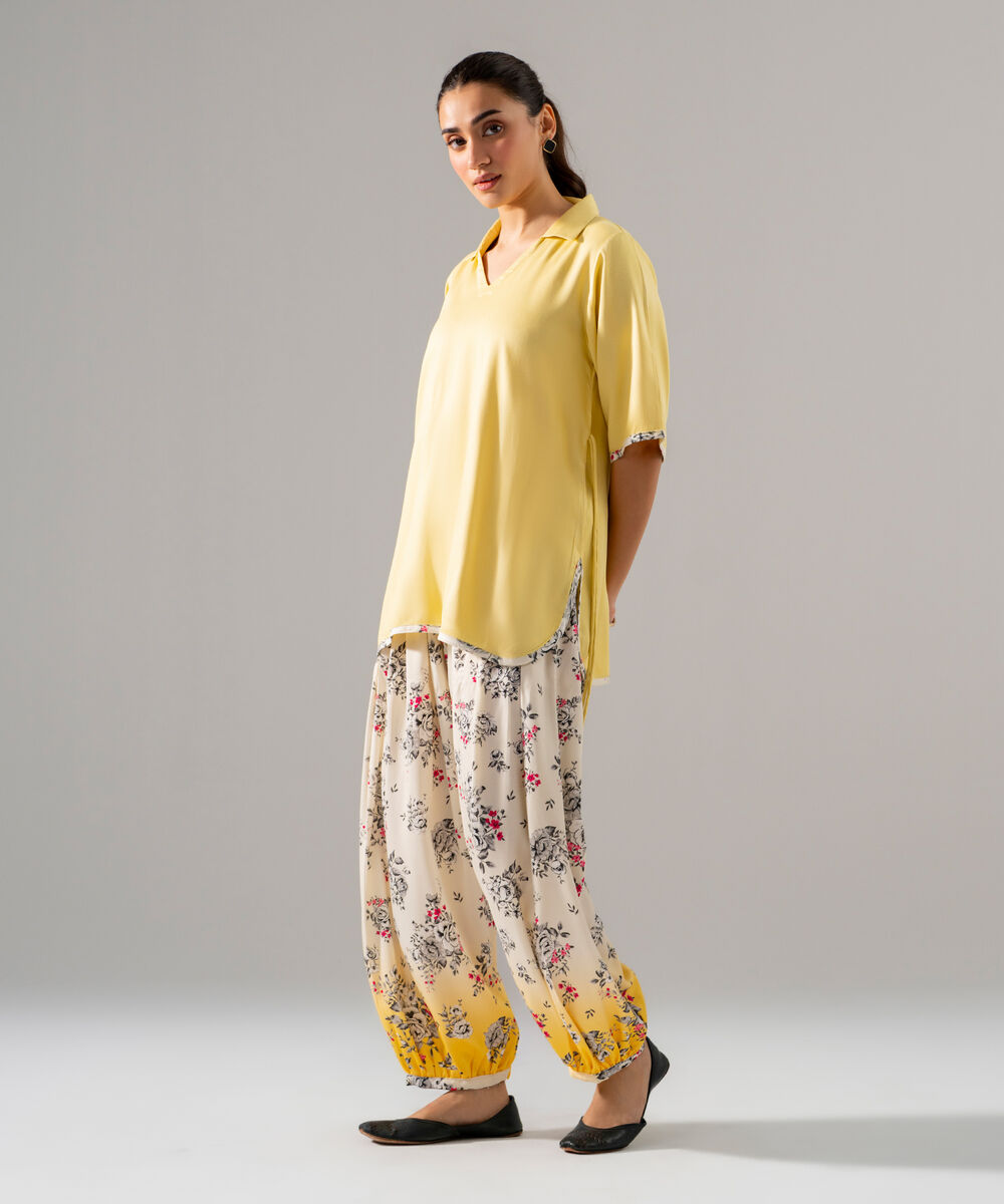 Women's RTW Bedford Solid Pale Yellow Straight Shirt