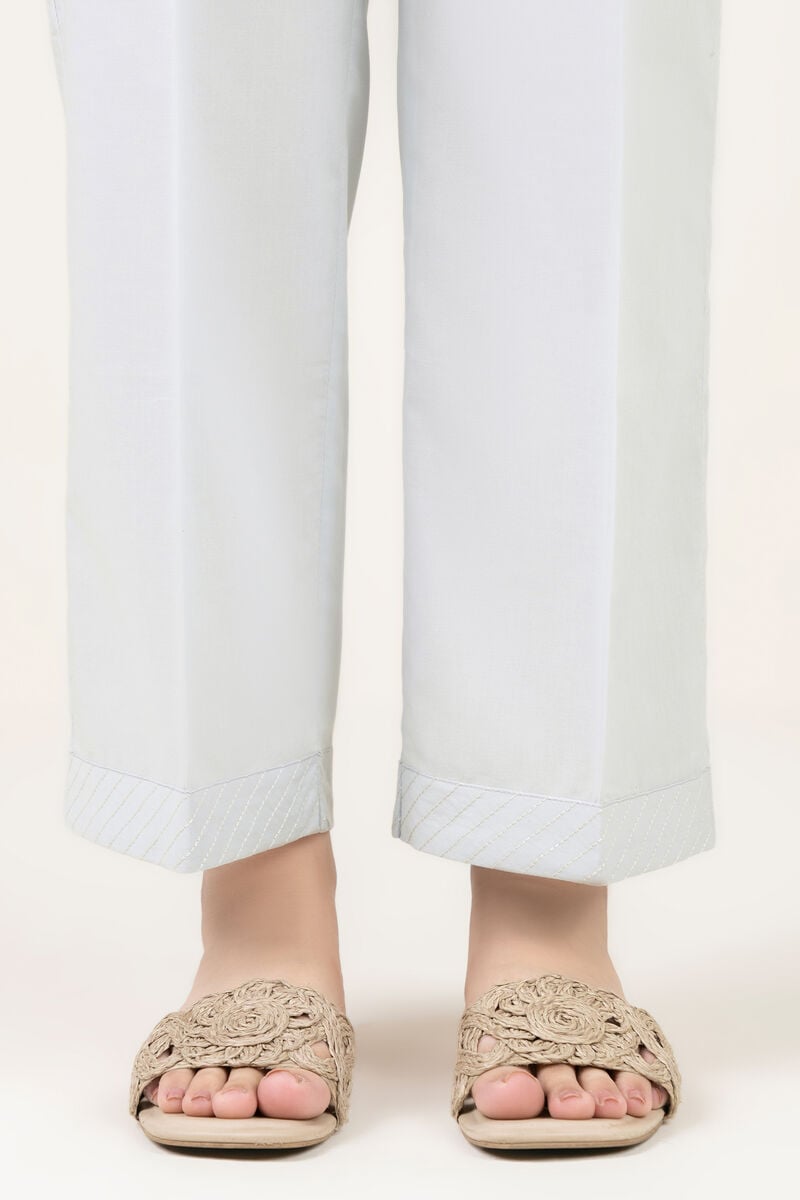 Embroidered Cambric Straight Pants