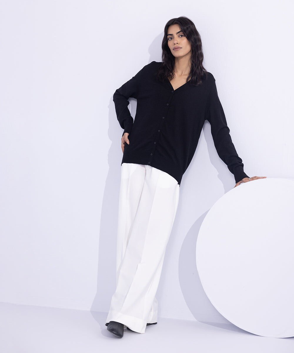 Light Weight Knit Cardigan Woman - Black Light Weight Knit Cardigan