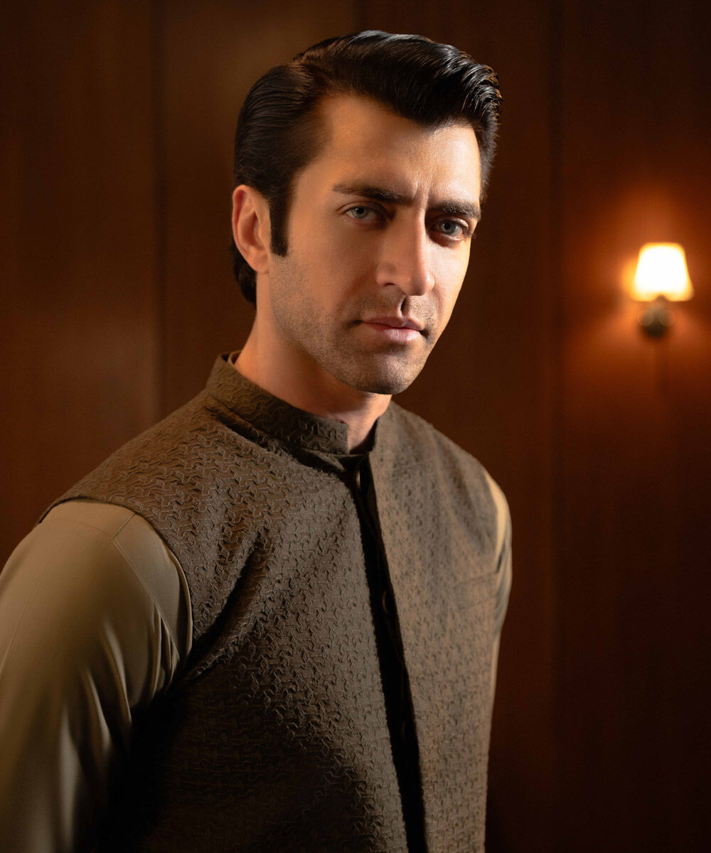 Man - Brown Cotton Schiffli Kurta