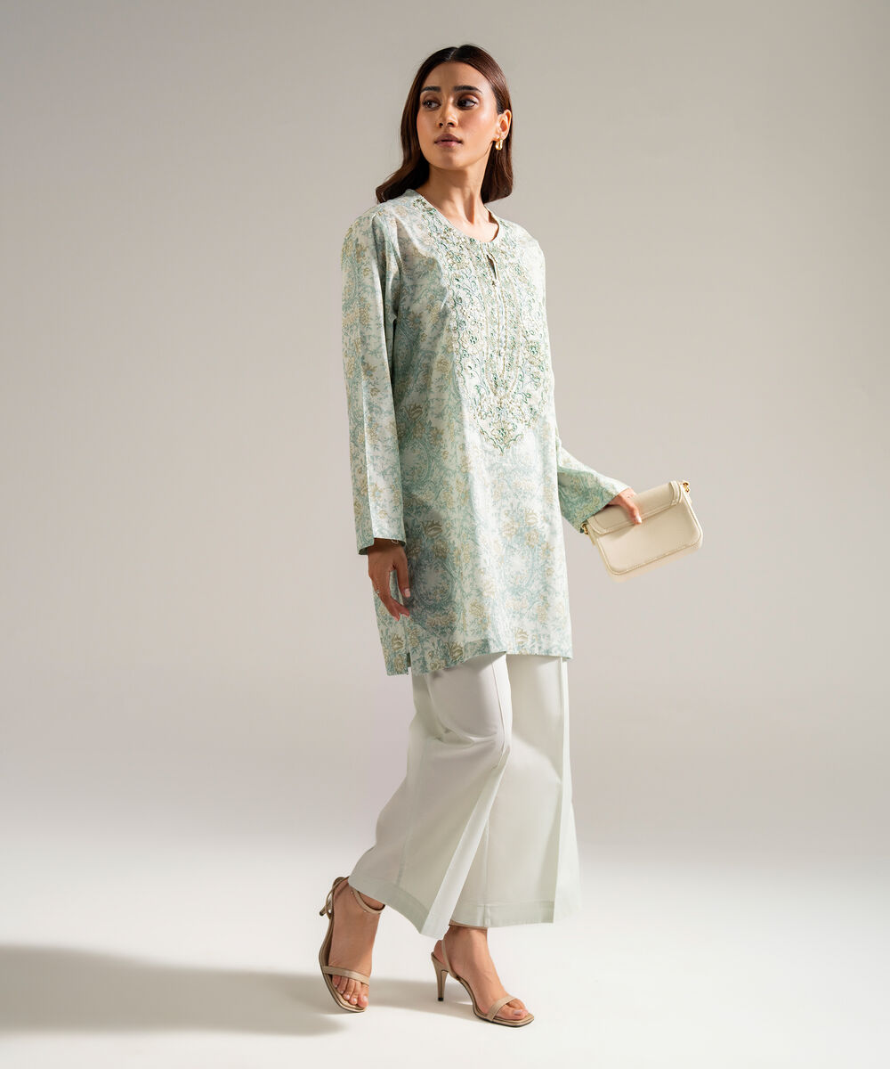 Women's RTW Lawn Embroidered Green 2 Piece Suit