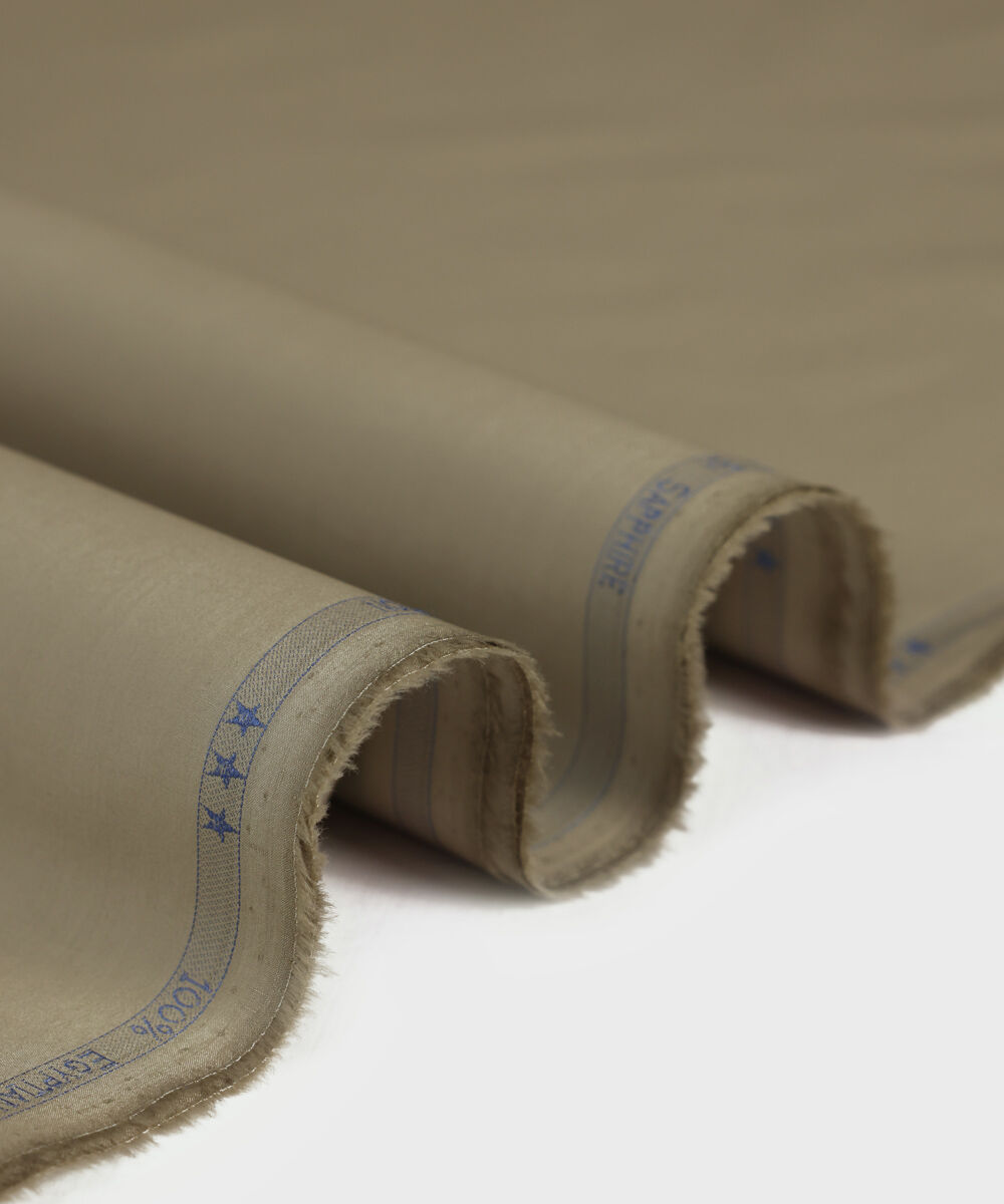 Men's Unstitched Luxury Cotton Brown Kurta