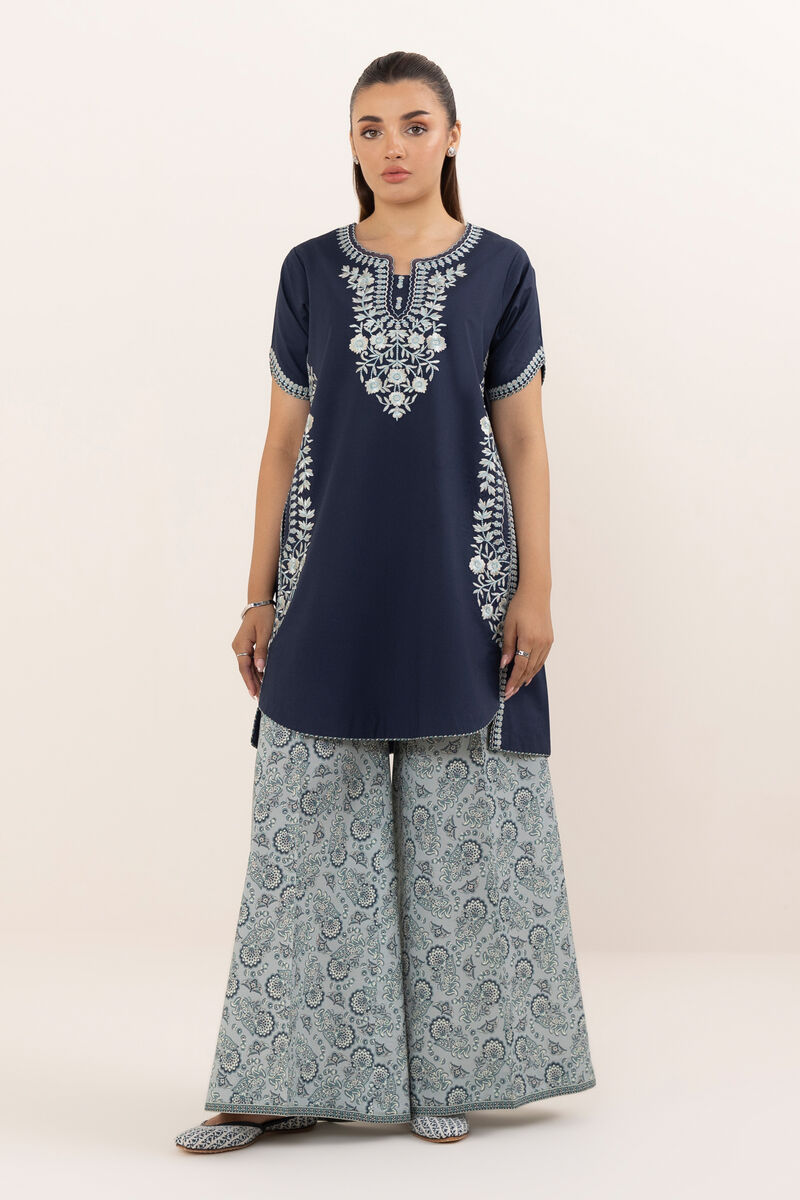 2 Piece - Embroidered Cotton Suit