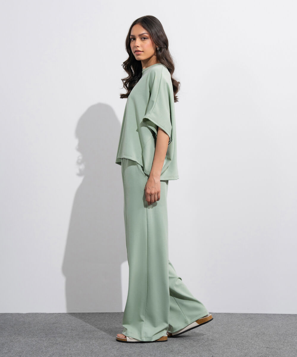 Women's Western Sage Green Soft Lux  Loose-Fit Kimono T-Shirt