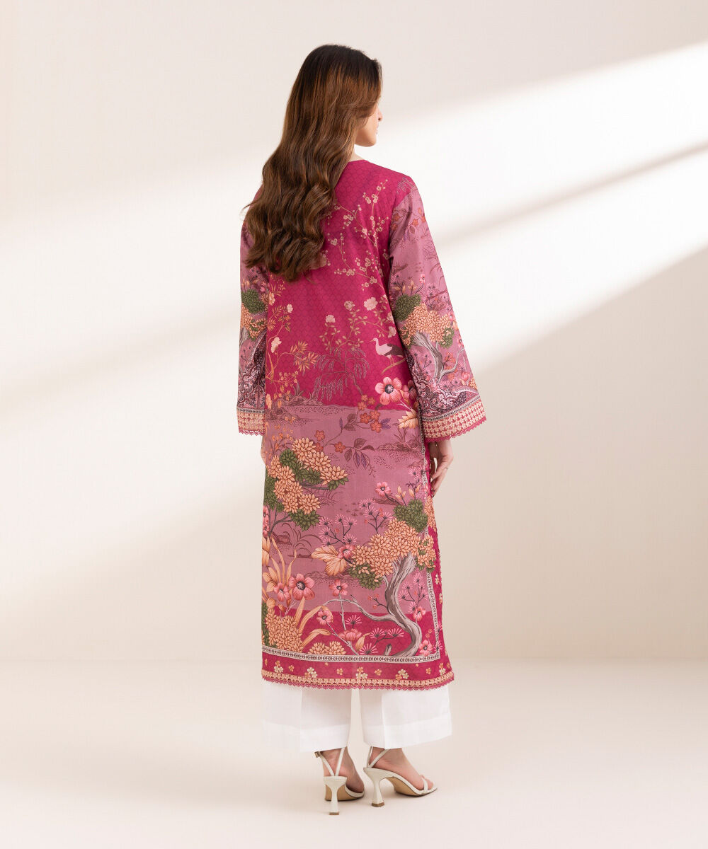 Women's Pret Lawn Pink Embroidered A-Line Shirt