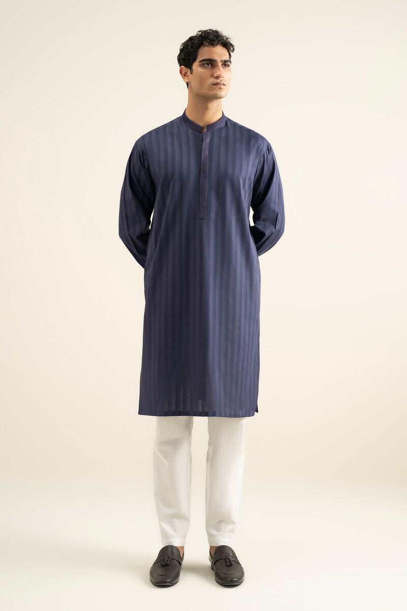 Embroidered Jacquard Kurta
