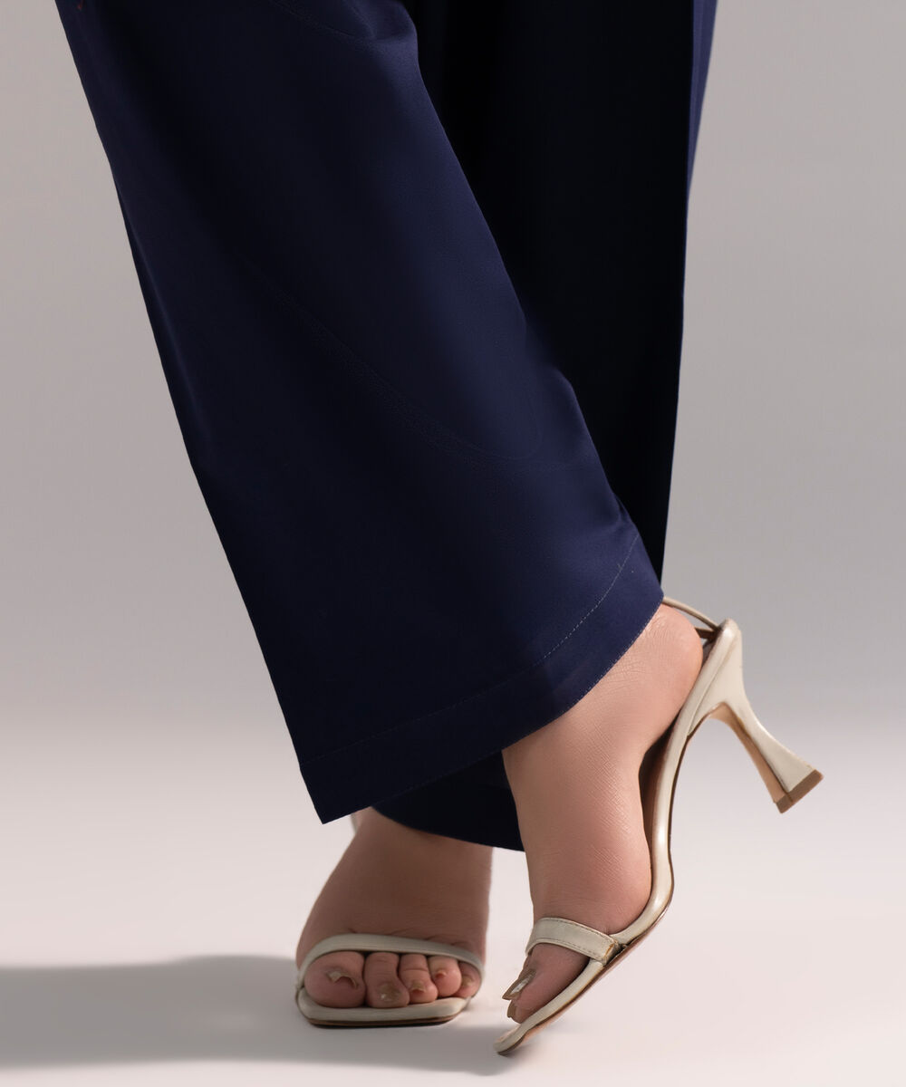 Women's RTW Cambric Solid Blue Shalwar