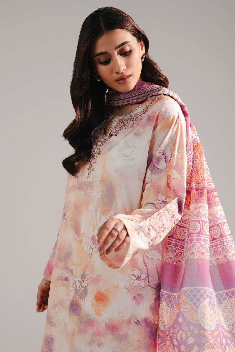 3 Piece - Embroidered Cambric Suit