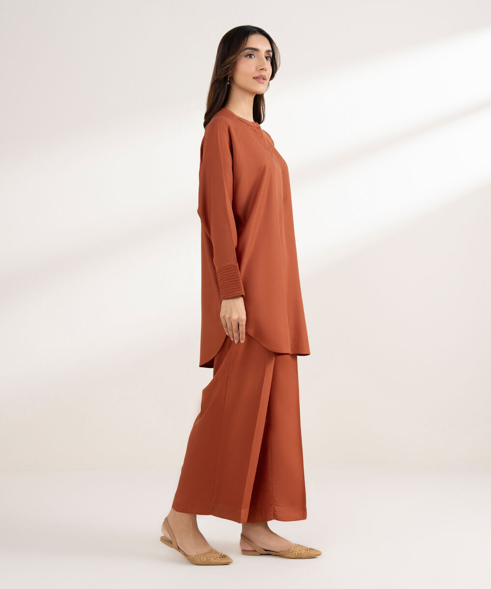 Women's RTW Bedford Solid Straight Rust Shirt