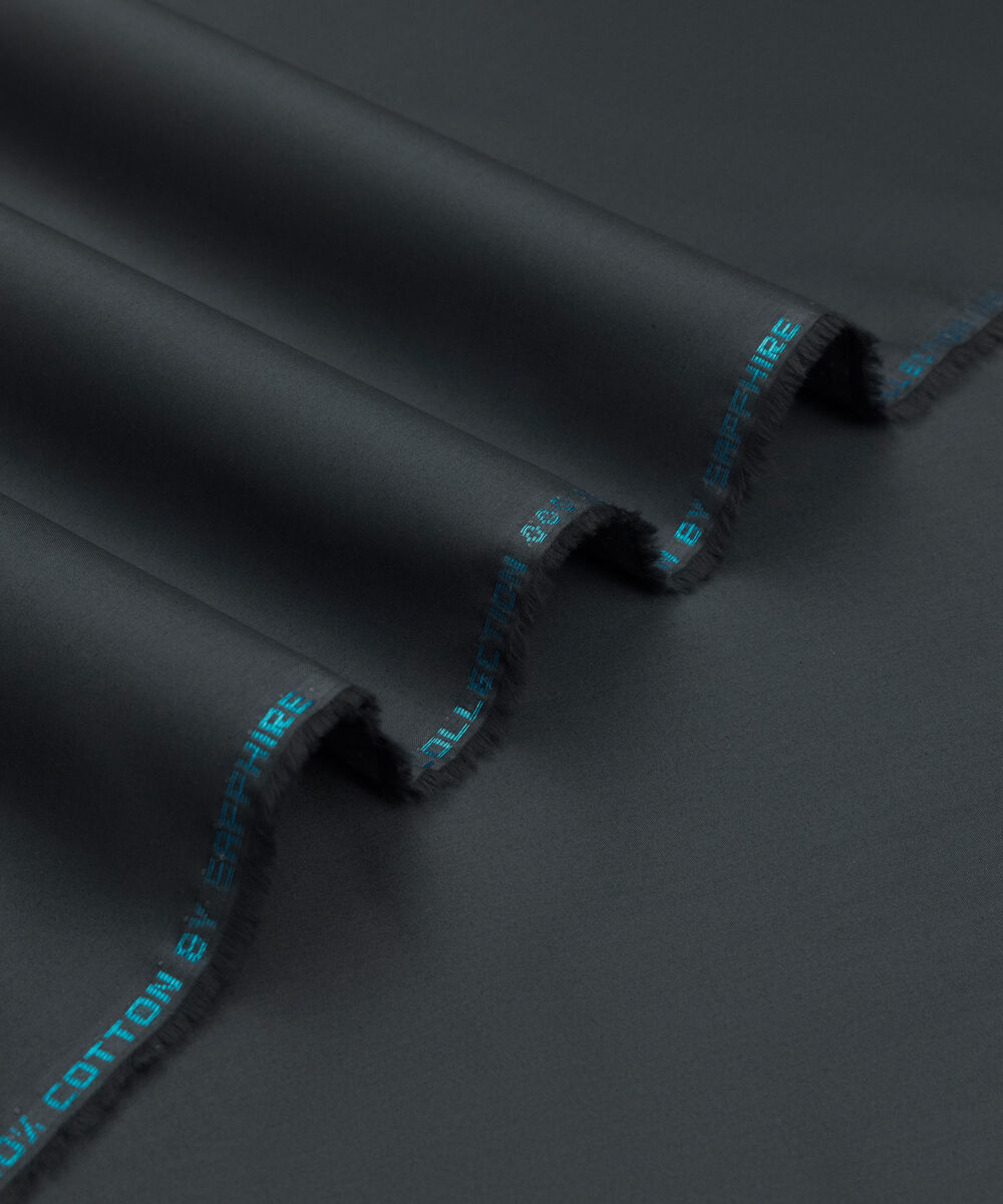 Men's Unstitched Two-Piece Dark Grey Premium Cotton Suit