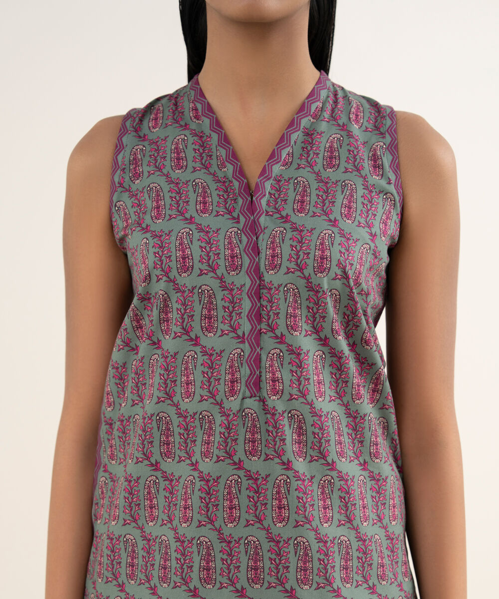 Women's Unstitched Cotton Printed Multi Shirt