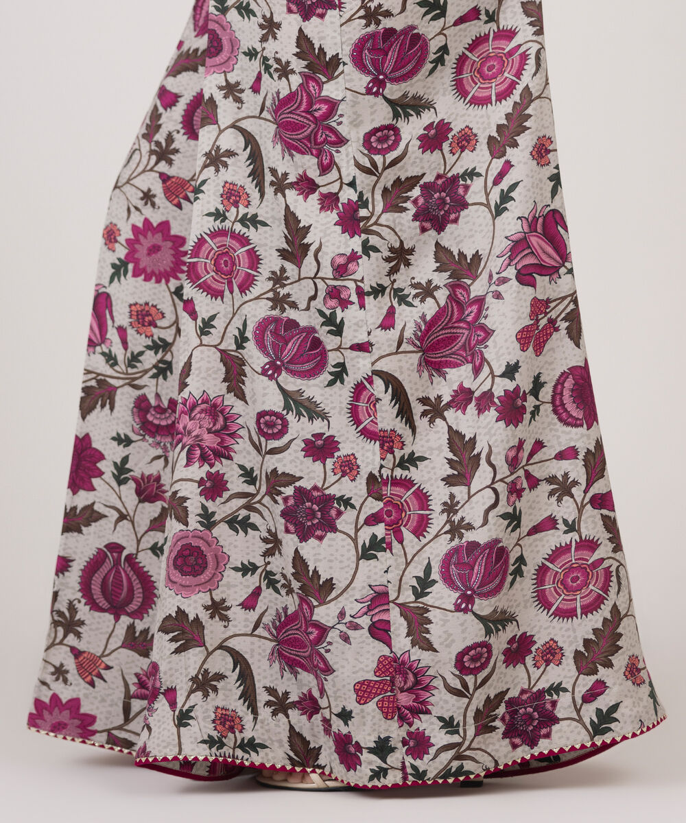 Women's RTW Viscose Raw Silk Multi Printed Flared Pants