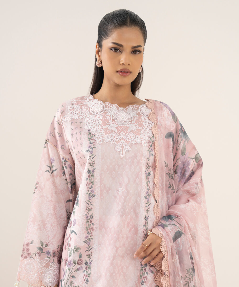 Women's Unstitched Pima Lawn Printed Three Piece Suit