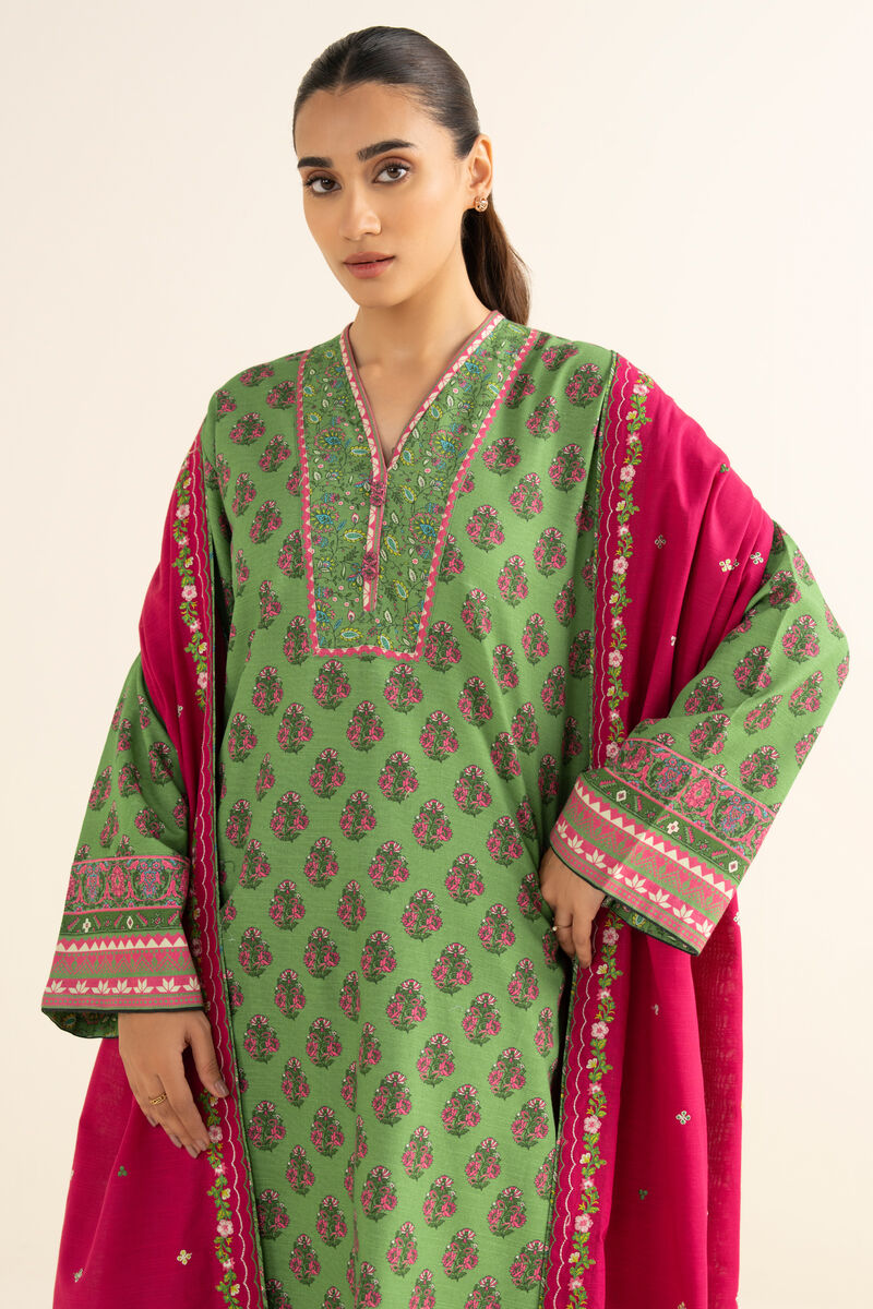 3 Piece - Printed Light Khaddar Suit