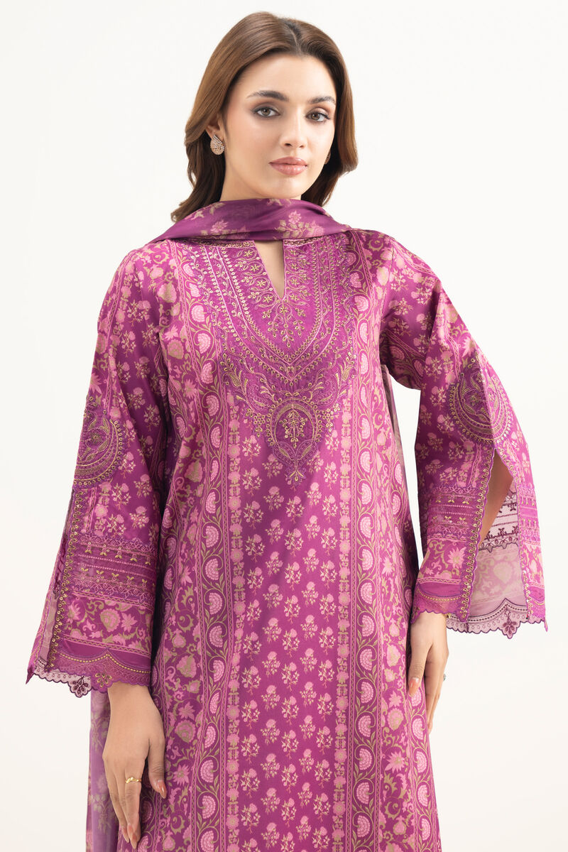 3 Piece - Embroidered Silk Suit