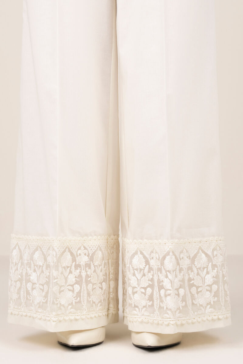 Embroidered Cotton Flared Pants