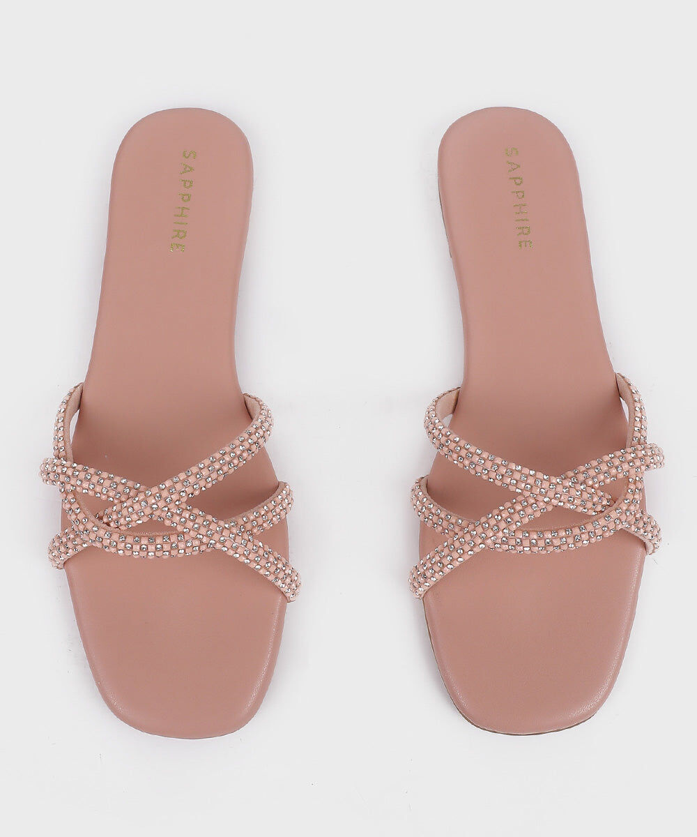 Woman - Pink Pink Embellished Flats