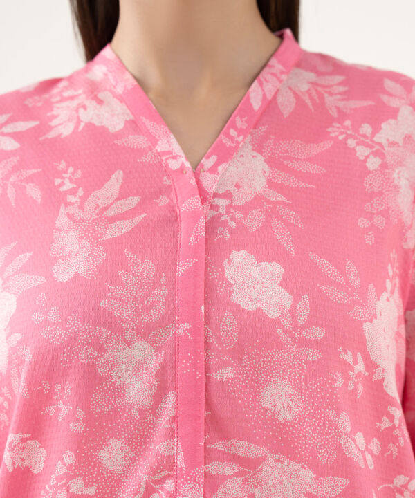 Women's RTW Dobby Pink Printed Straight Shirt