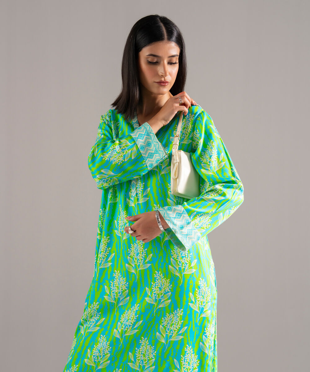 Women's RTW Bedford Printed Blue 2 Piece Suit
