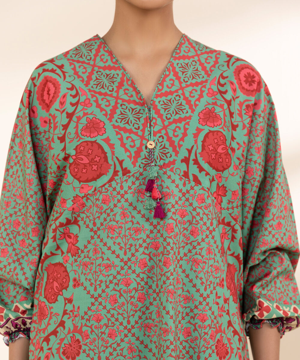 Women's Unstitched Lawn Printed Multi 3 Piece Suit
