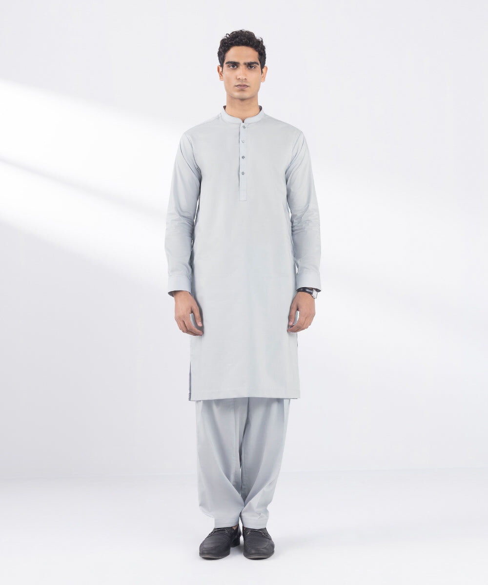 Men's Wash and Wear White Kurta Shalwar