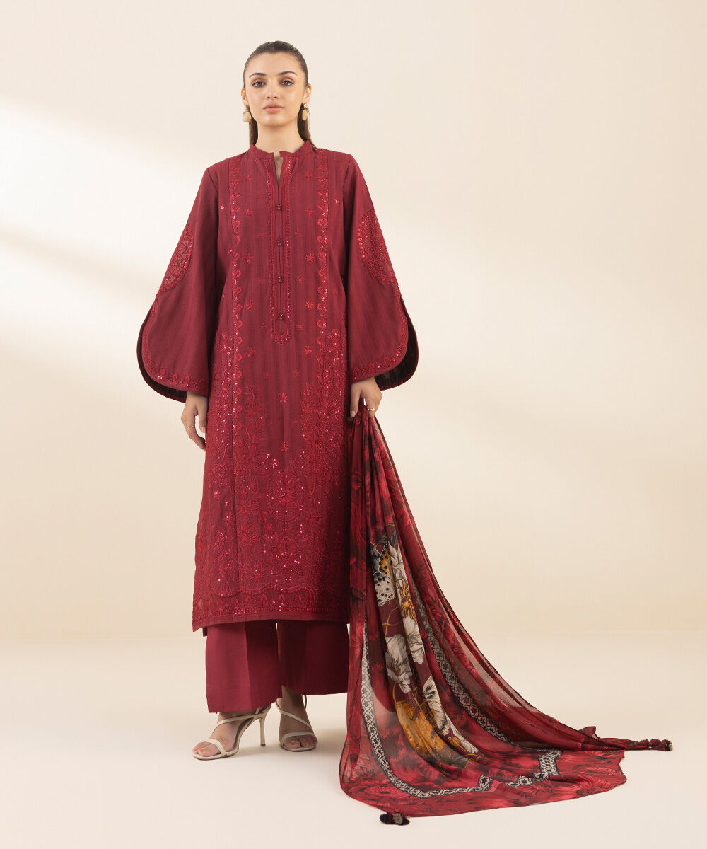 U3PEDF25V228 Unstitched 3 PC U3PEDF25V228