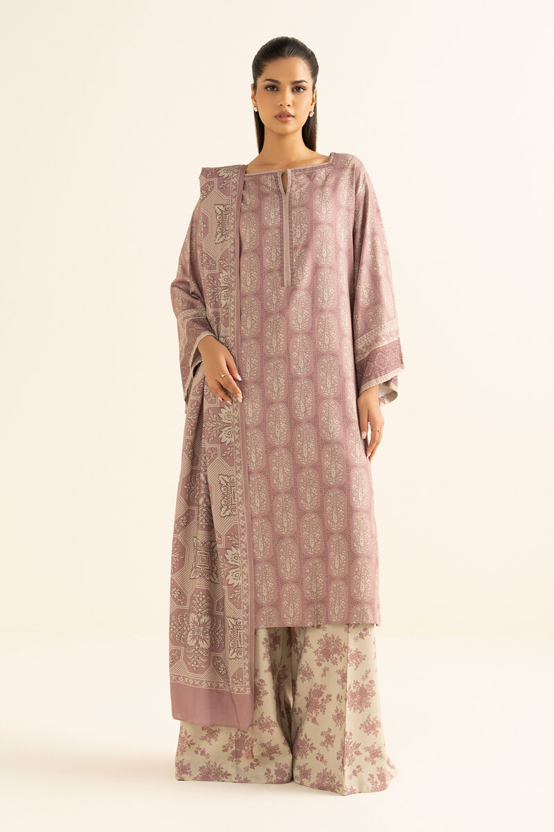 3 Piece - Printed Khaddar Suit