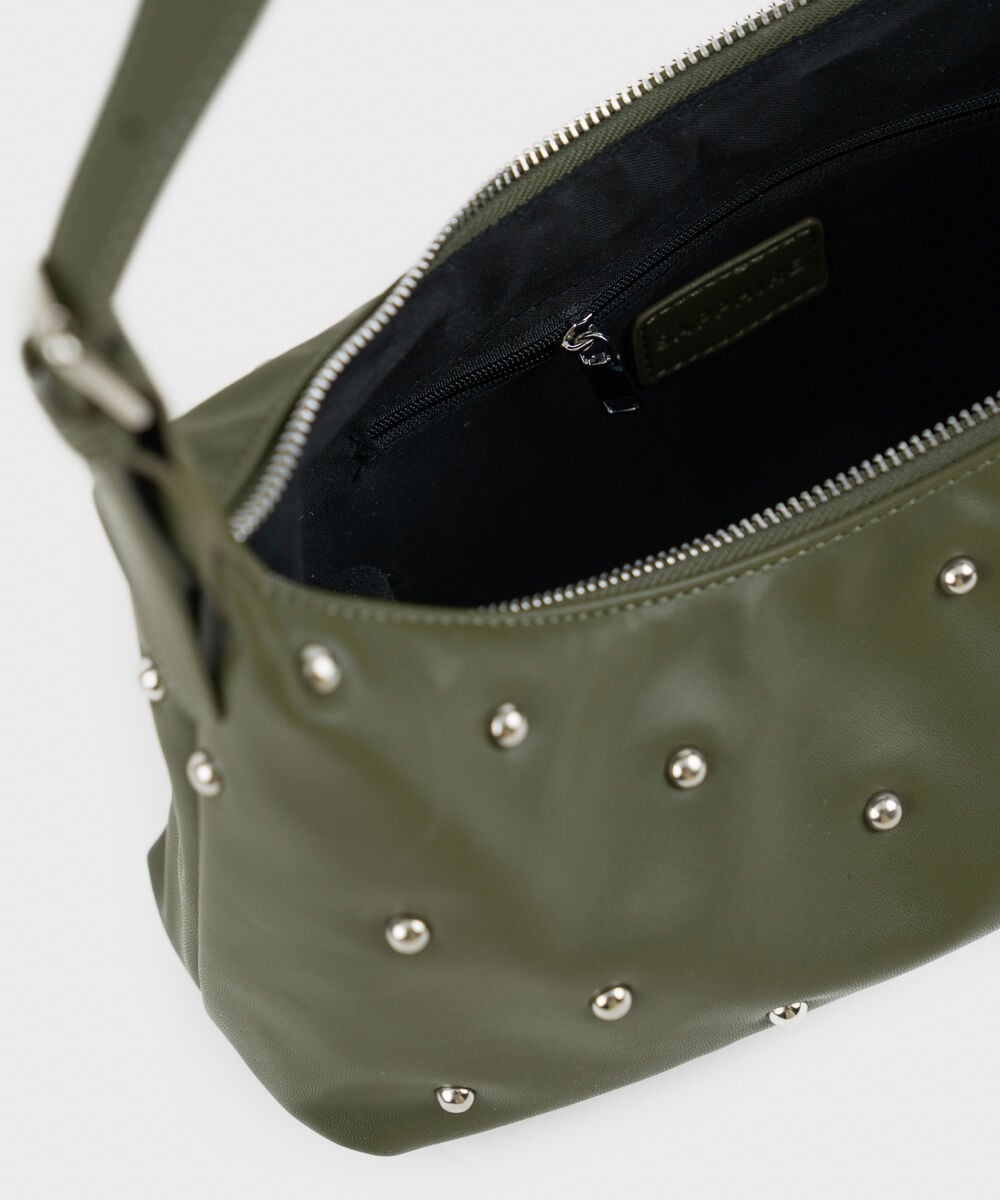 Women's Green Studded Shoulder Bag