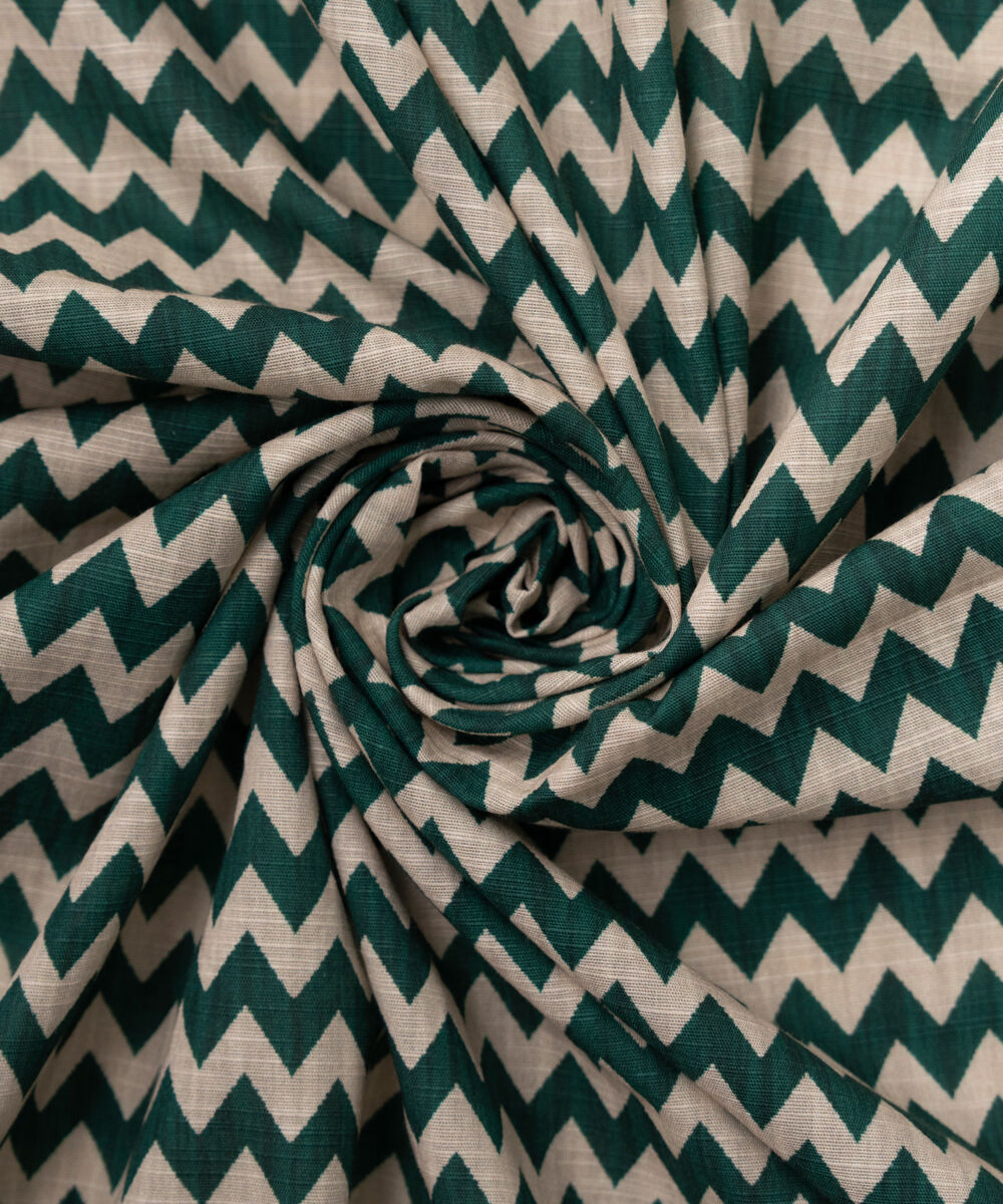 Printed Khaddar Green Dupatta