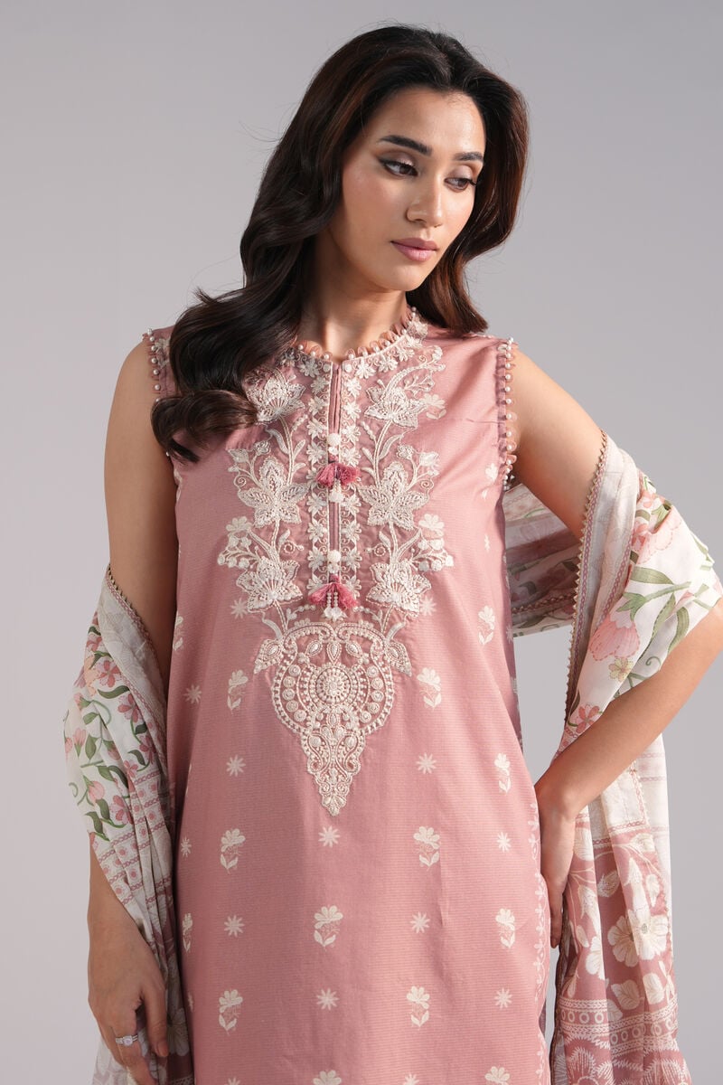 3 Piece - Embroidered Zari Lawn Suit