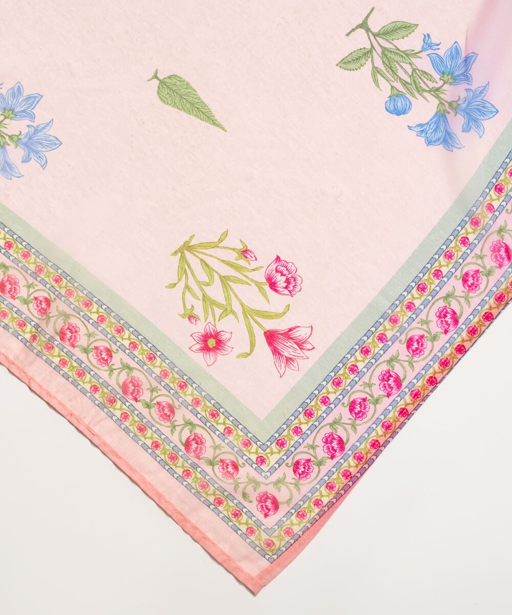 Chiffon Printed Pink Dupatta