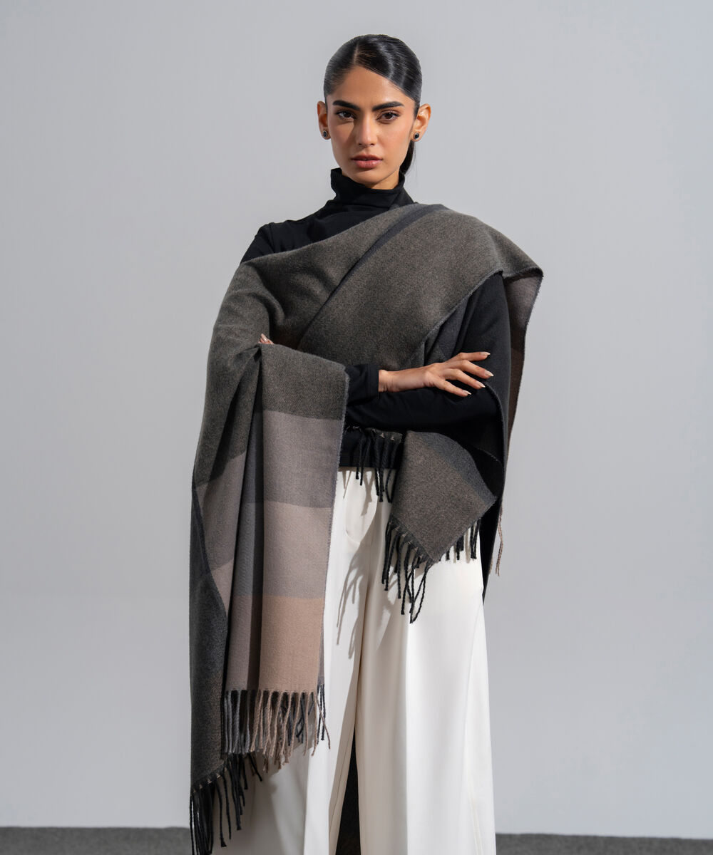 Women's Western Wear Polyester Striped Cape Shawl