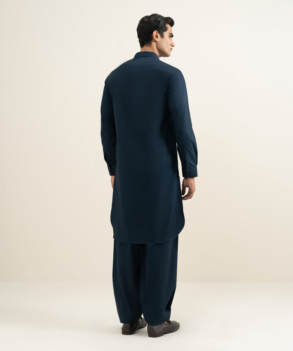 Men's Stitched Navy Kameez Shalwar