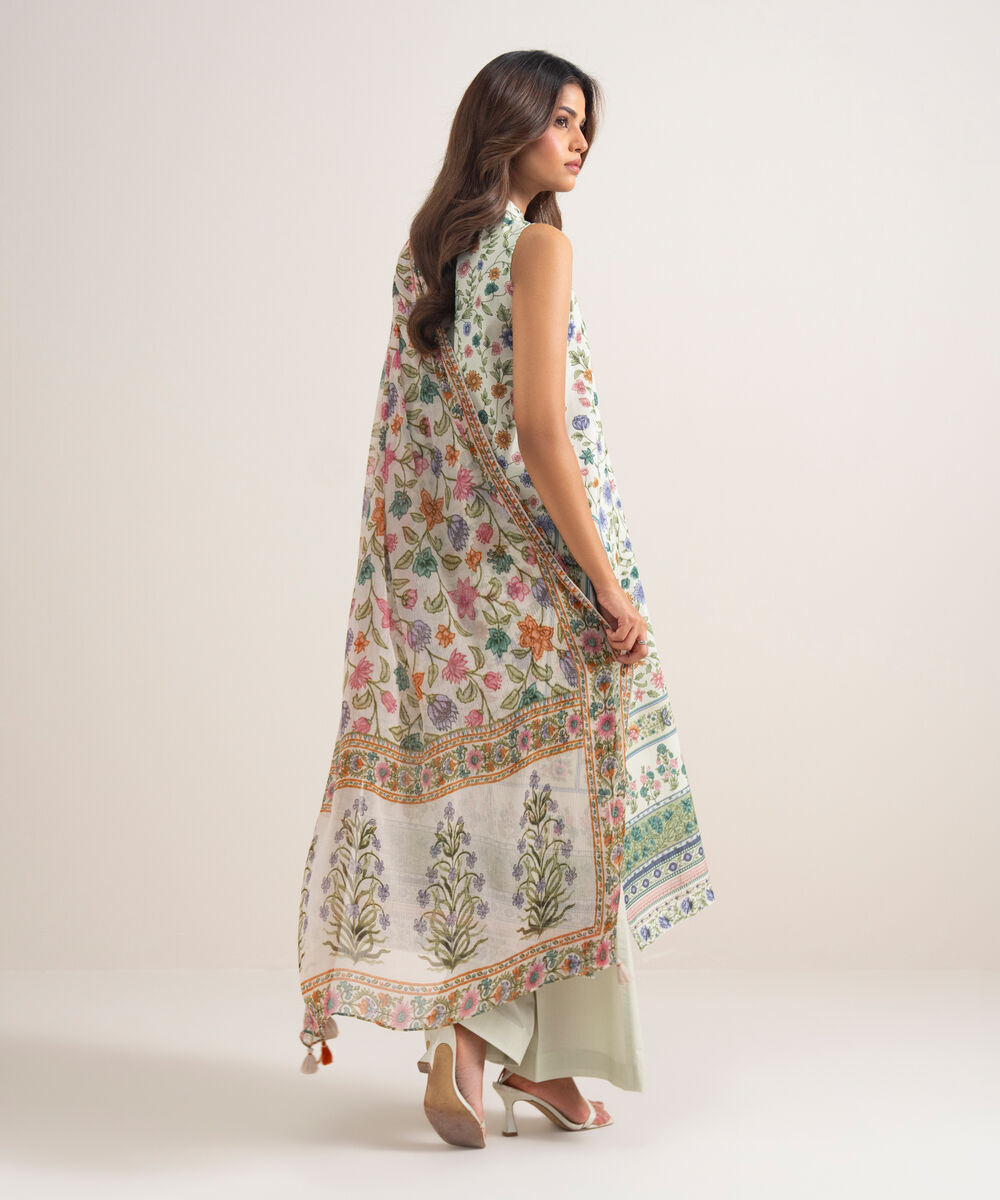 Women's Unstitched Lawn Printed Multi 3 Piece Suit