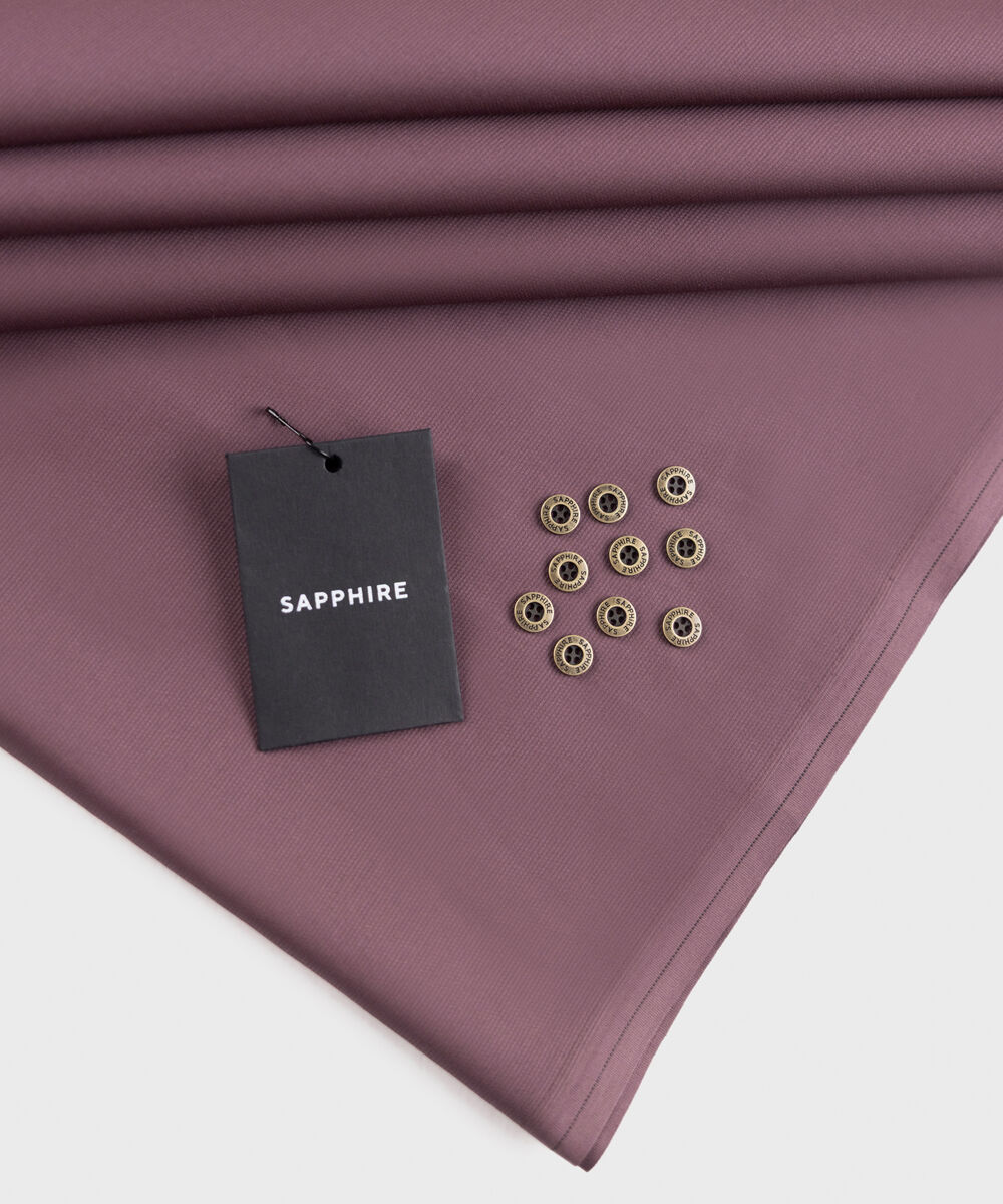 Men's Unstitched Two-Piece Cotton Dobby Black Suit.