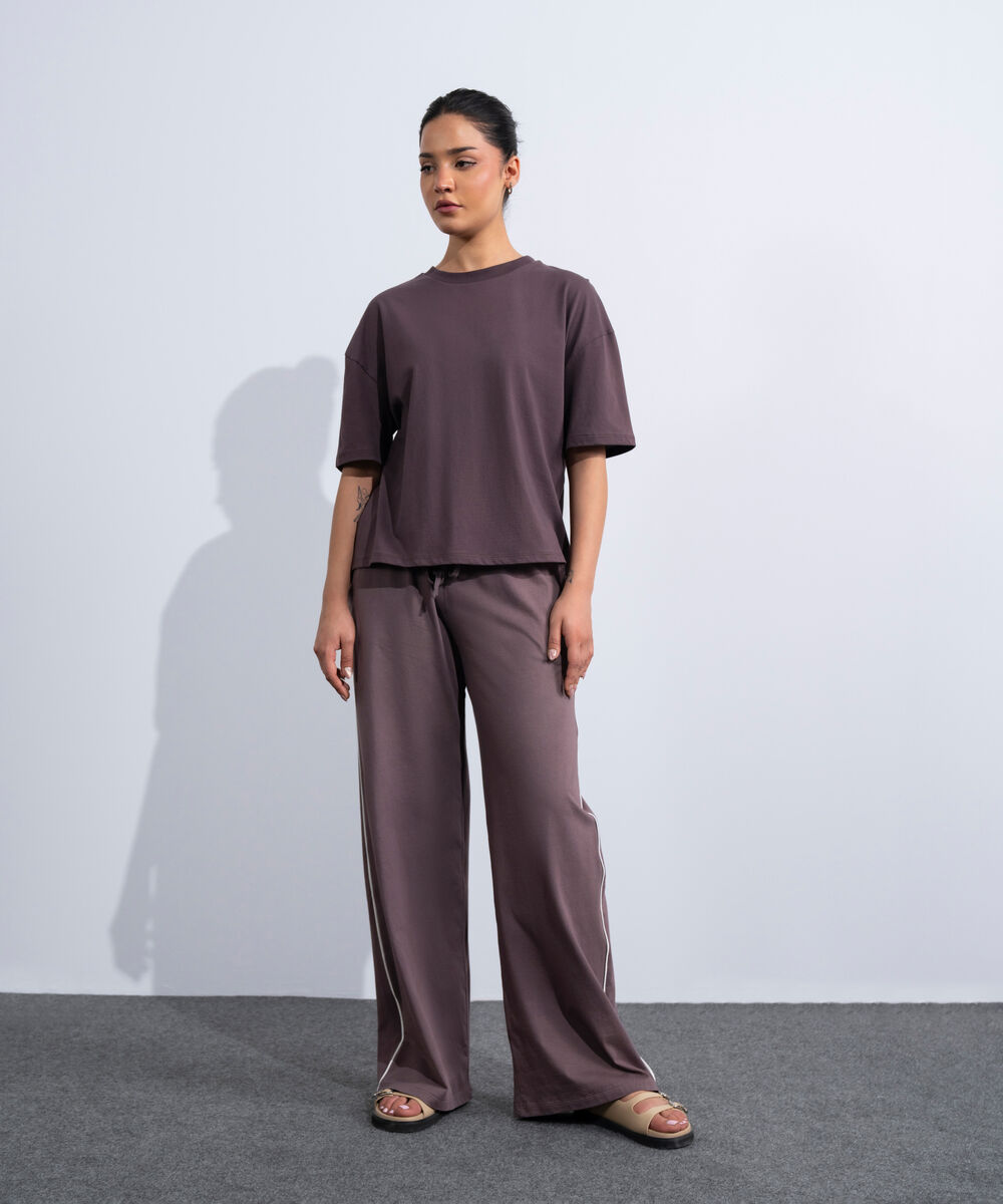 Women's Western Brown Loose Fit Supima T-Shirt