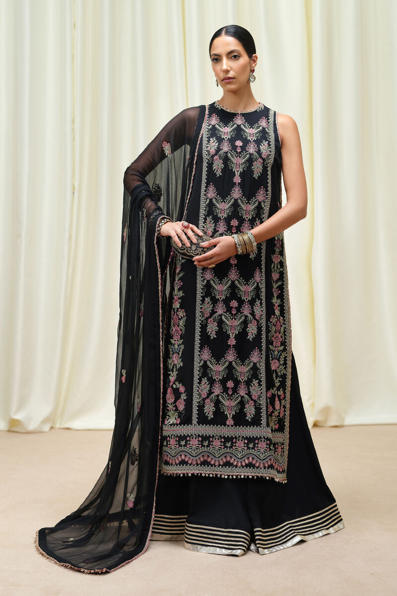 3 Piece - Embroidered Chiffon Suit