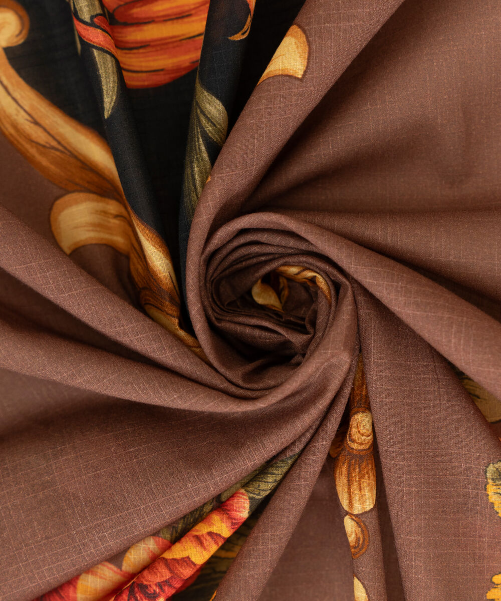 Textured Voile Printed Brown Dupatta
